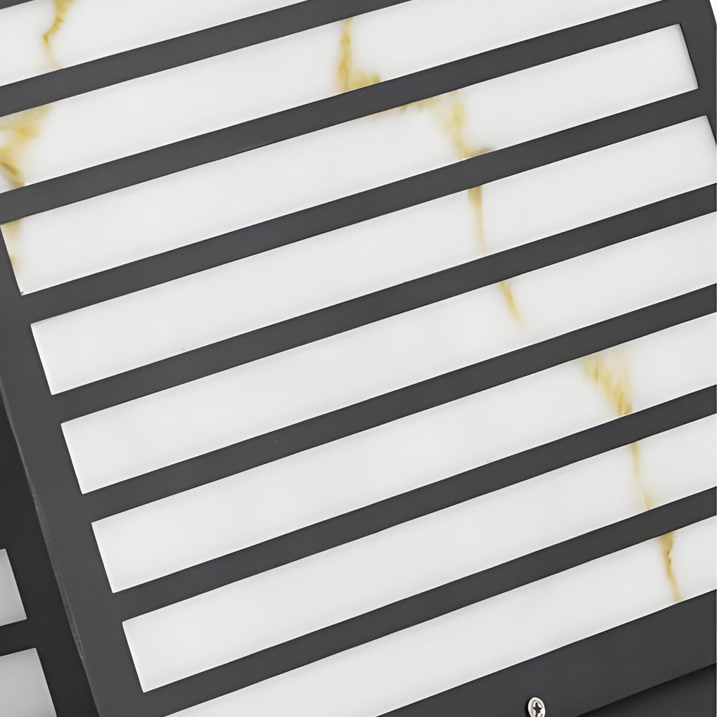 Zewnętrzna solarny słupkowa lampa nowoczesna czarna latarnia