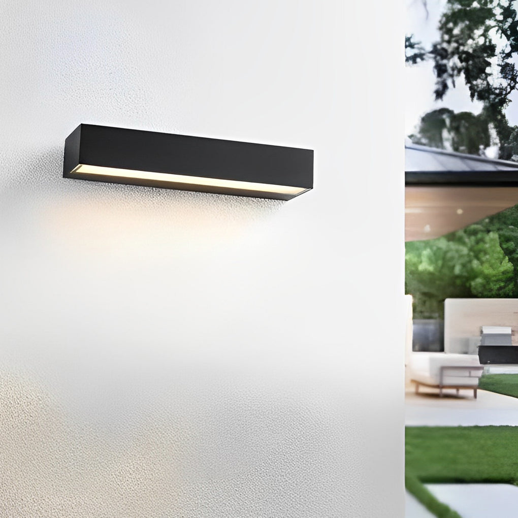 Lámpara de pared moderna negra impermeable para exteriores