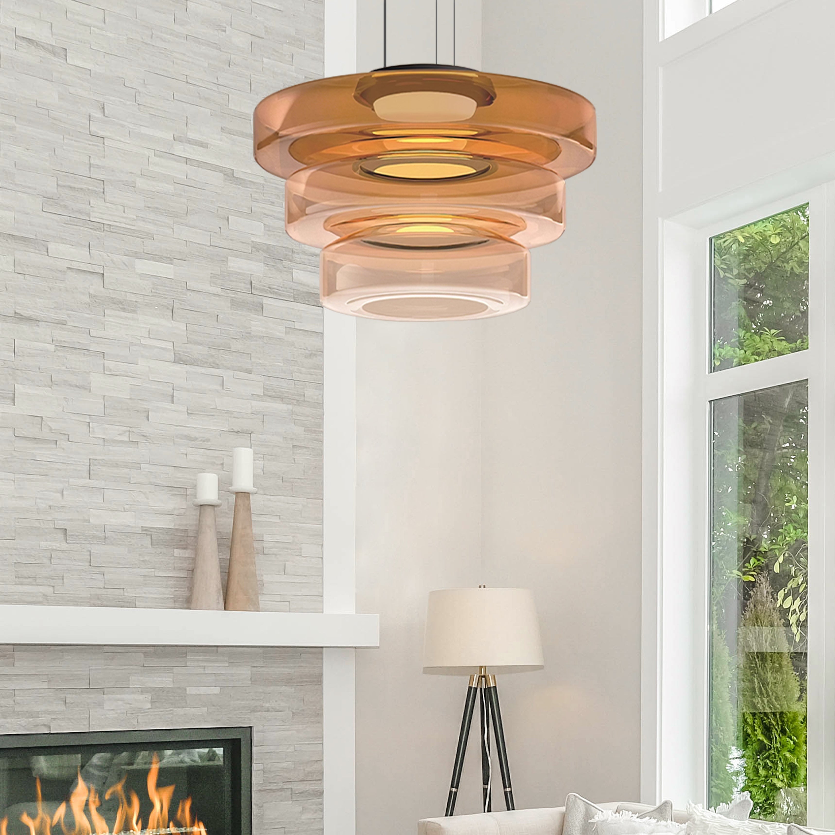 Contemporary Round Glass Pendant Light Fixture – Stylish Modern Lighting for Home Interiors and Elegant Spaces