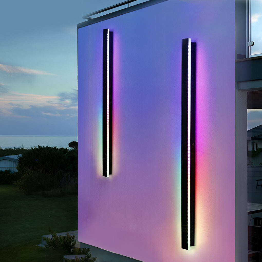 Aplique de pared para exterior moderno LED negro