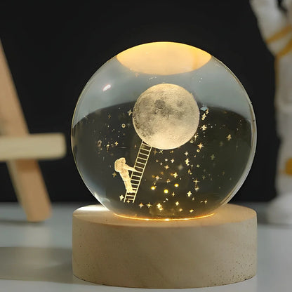 LED Night Light with 3D Crystal Sphere