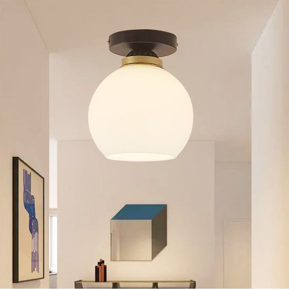 Sleek Modern Black Flush Mount Globe Ceiling Light Fixture for Stylish Home Illumination and Contemporary Décor