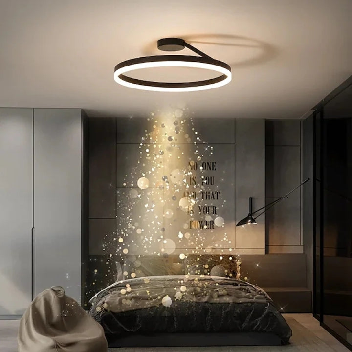 Nordic Minimalist Metal LED Ceiling Light Fixture for Stylish Living Room Illumination and Modern Home Décor