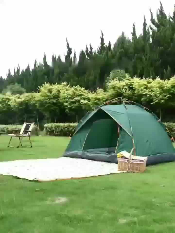 Tienda de campaña emergente con puertas dobles con cremallera