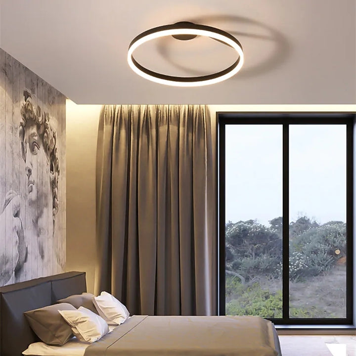 Nordic Minimalist Metal LED Ceiling Light Fixture for Stylish Living Room Illumination and Modern Home Décor