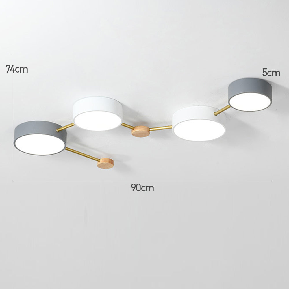 Nordic Inspired Creative Multi-Head LED White Ceiling Light Fixture for Modern Home Illumination