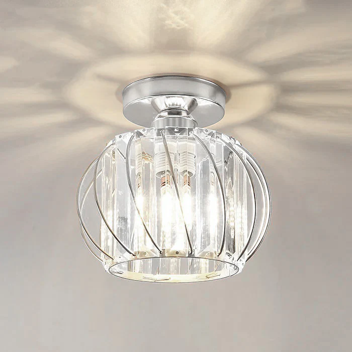 Nordic Style Simple Globular Glass Pendant Light for Hallway - Elegant Ceiling Fixture for Modern Home Décor