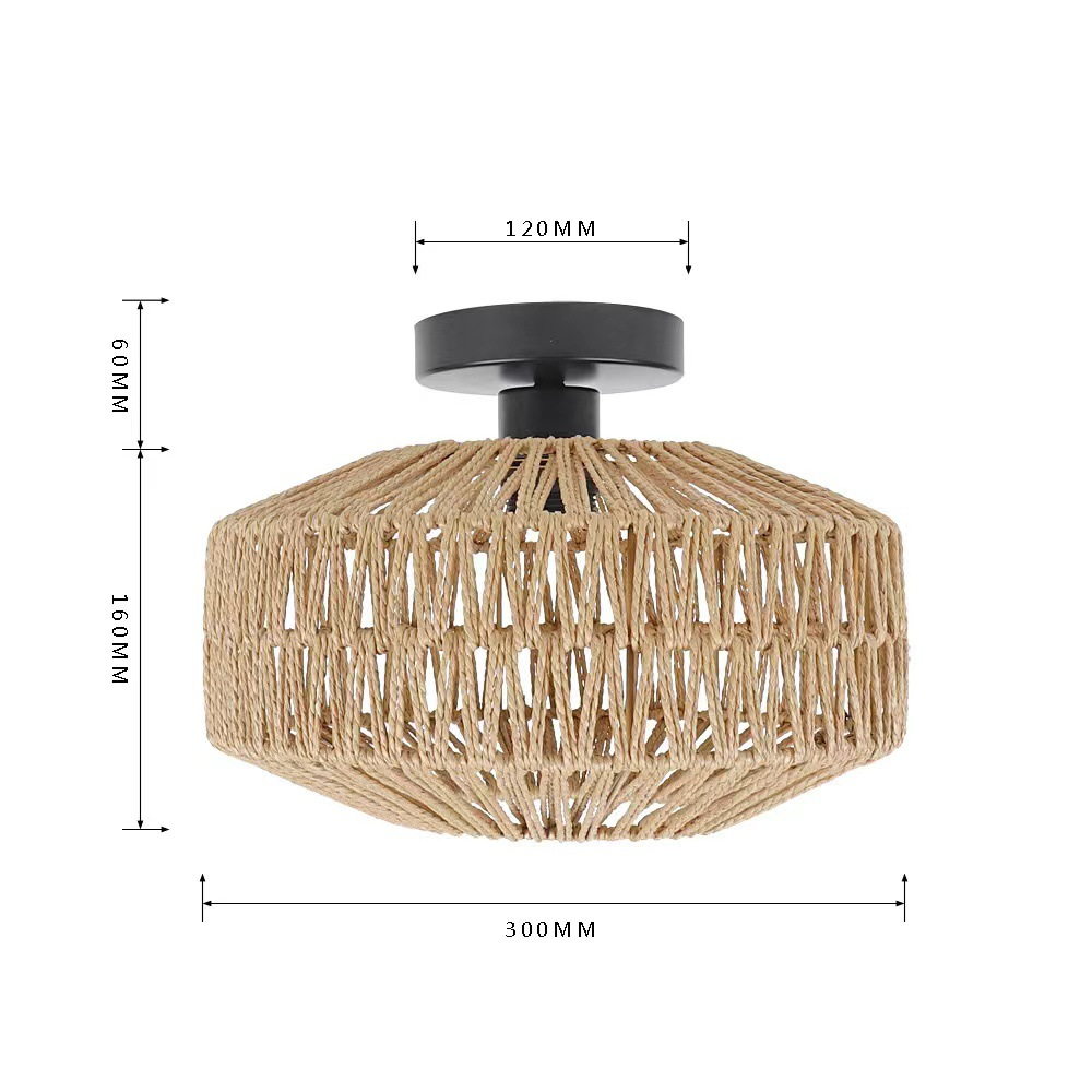 Elegant Woven Rattan Ceiling Light Fixture for Stylish Home Décor - Natural Fibre Pendant Lighting for Modern Interiors