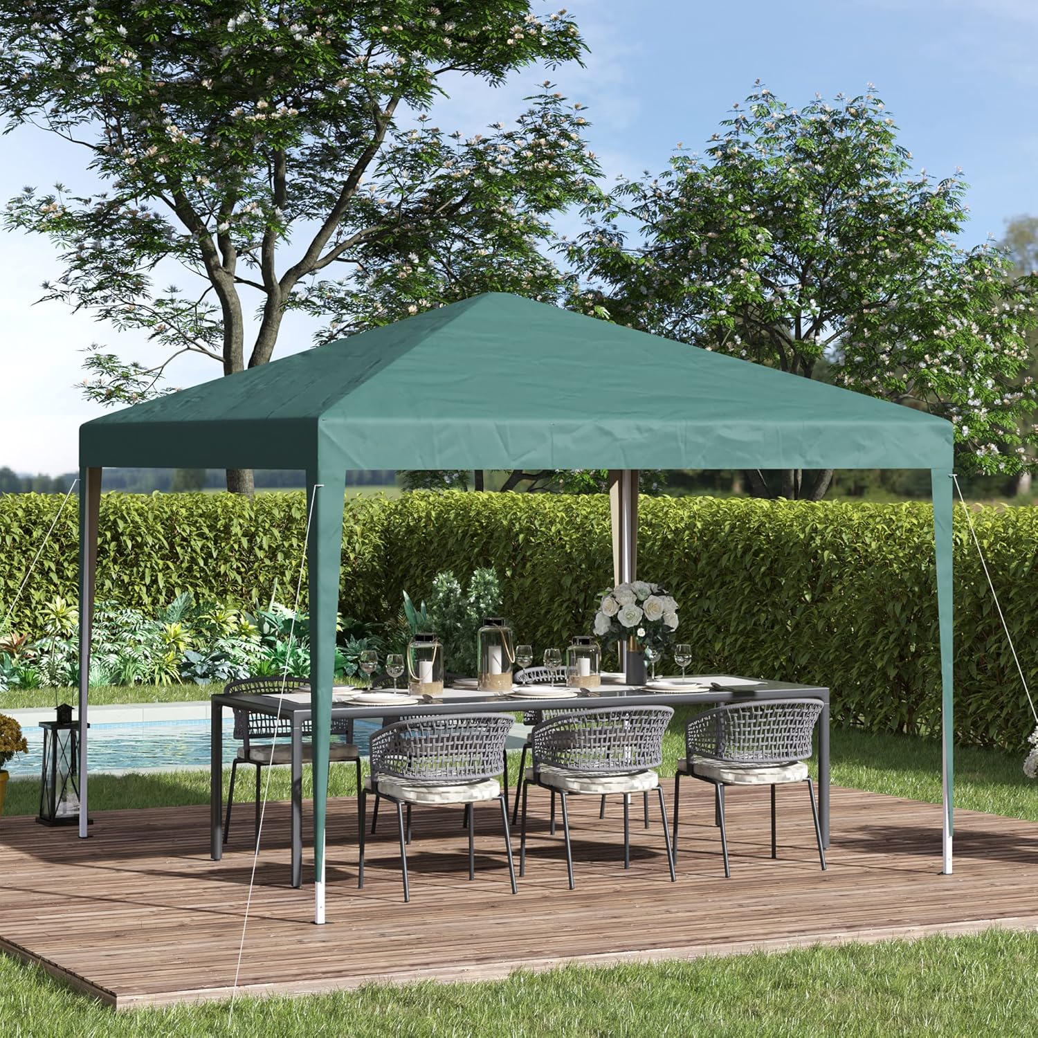 Carpa de jardín emergente con estructura de acero