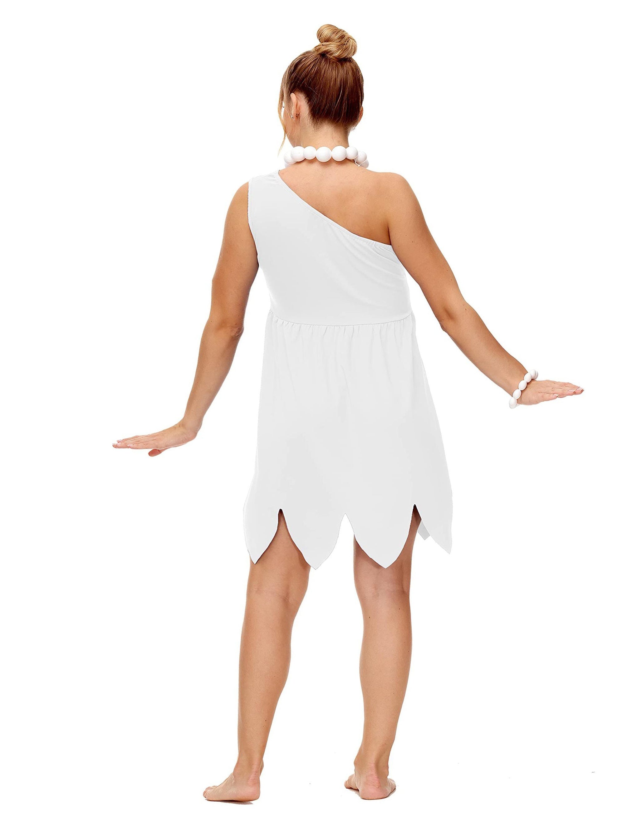 Vestito Costume di Halloween Monospalla Donna Taglia Plus | Mini Preistorico