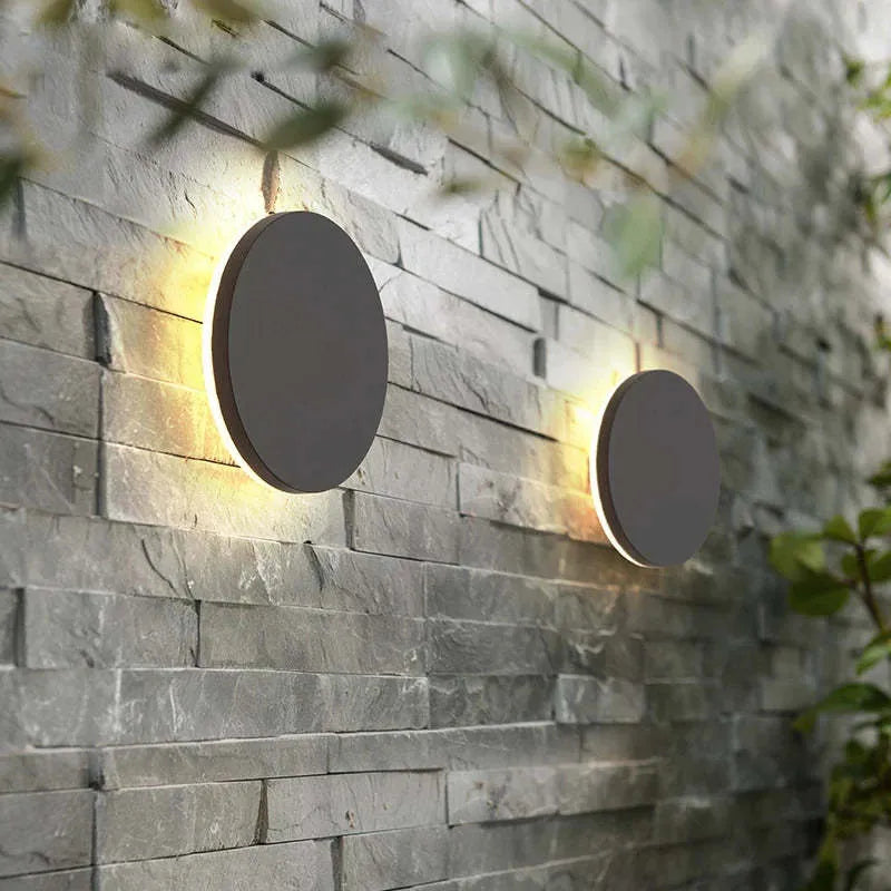 Lámpara de pared moderna LED negra para exterior
