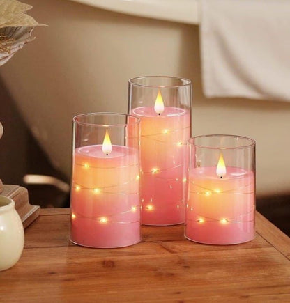 Ensemble de bougies avec flamme LED réaliste