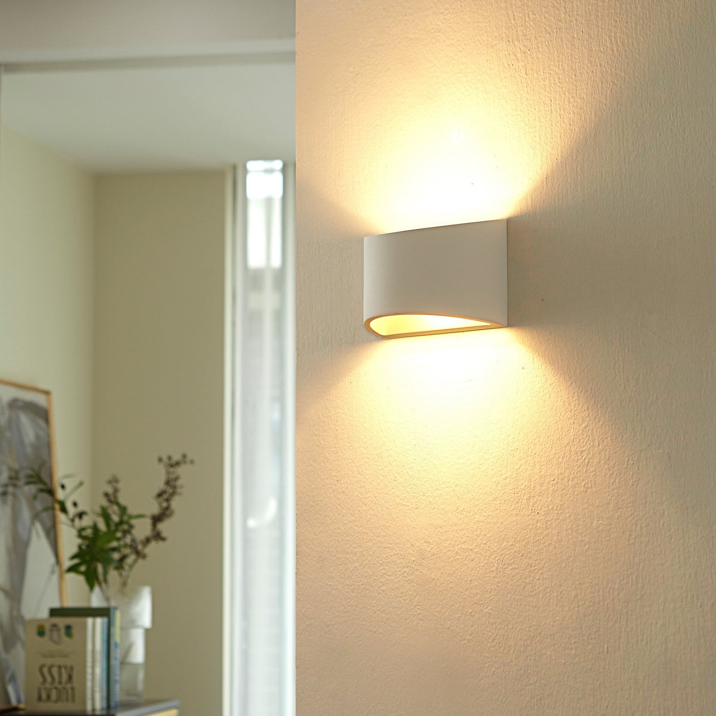 Wall Light Modern White Plaster Uplight