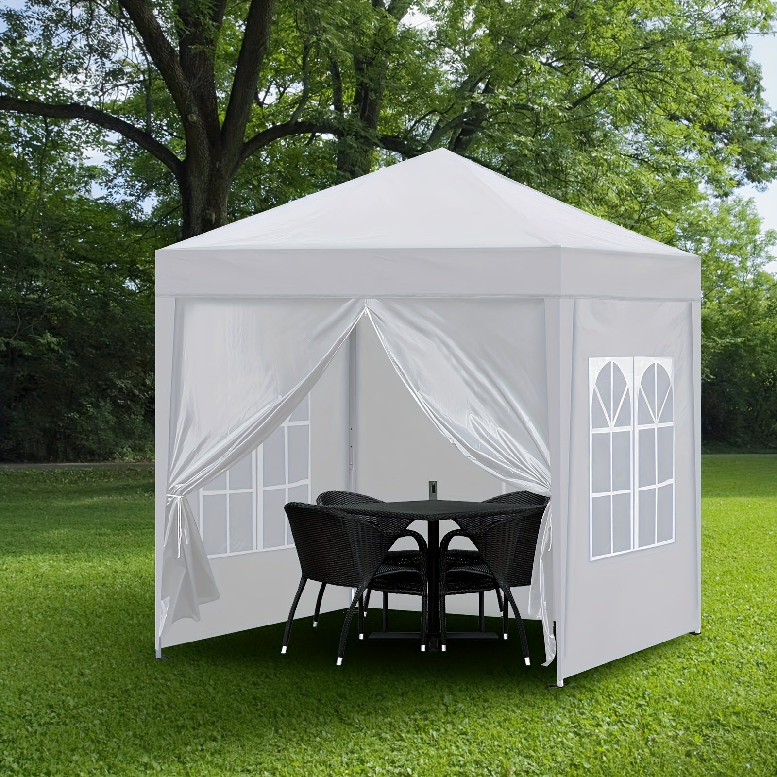 Gazebo da giardino grigio in acciaio tenda da festa all'aperto