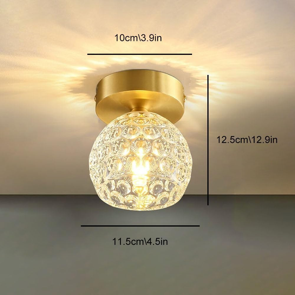 Contemporary Mini Clear Semi-Flush Ceiling Light for Hallway - Stylish and Modern Illumination Solution