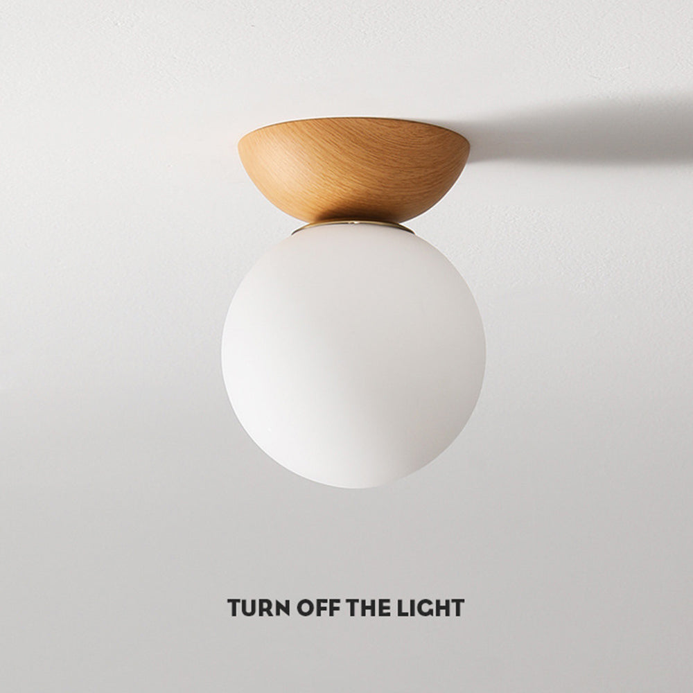 Lampada da soffitto con paralume in vetro per corridoio