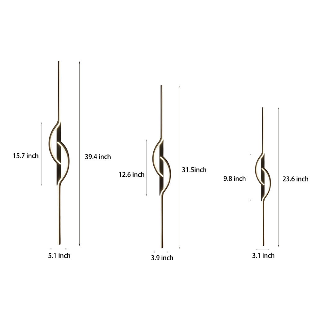 Aplique de pared moderno de aluminio negro con LED