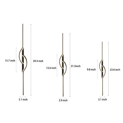 Aplique de pared moderno de aluminio negro con LED