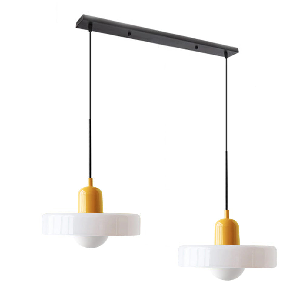 Contemporary Bauhaus Stained Glass Pendant Light with Dual Heads for Stylish Home Illumination