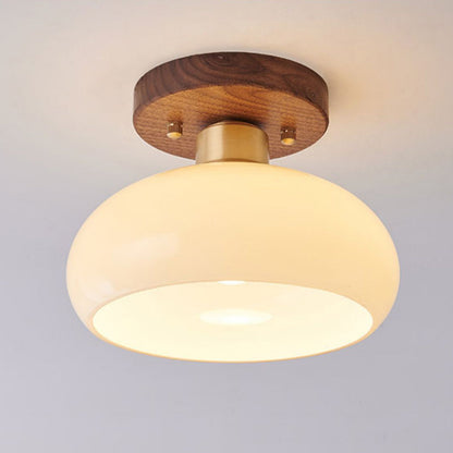 Elegant Round Glass Ceiling Light Fixture for Hallways