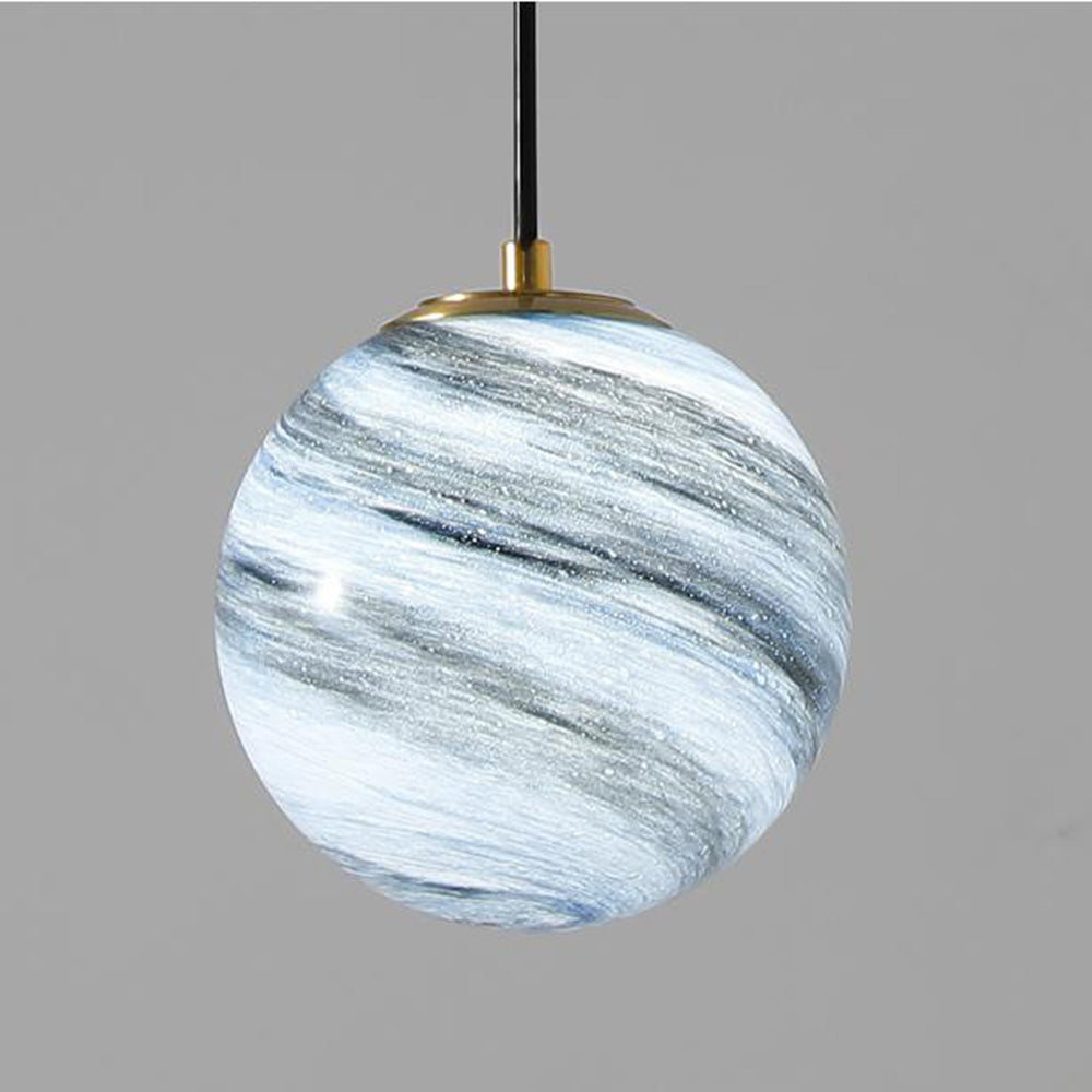 Creative Planet Glass Pendant Light for Stylish Bedroom Illumination and Modern Home Décor