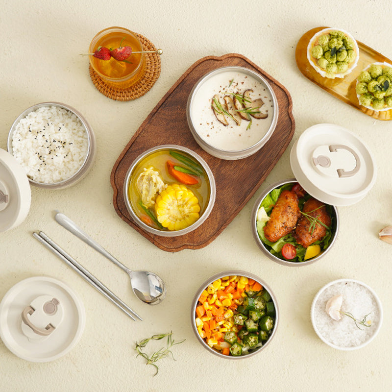 Boîte à déjeuner en acier inoxydable, récipient alimentaire isolé