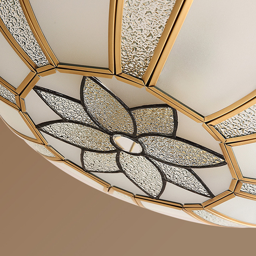 Elegant Traditional Semi Flush Glass Ceiling Light Fixture for Timeless Home Illumination and Style