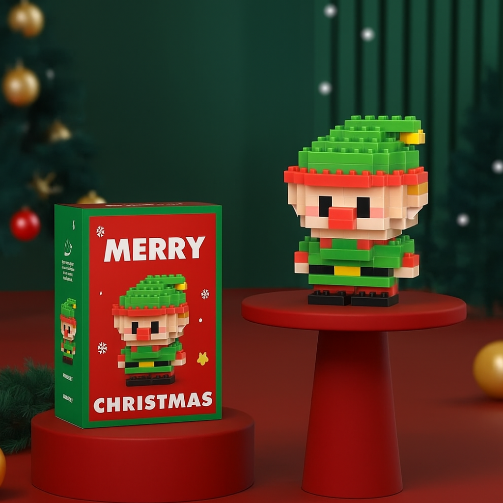 Set de Bloques de Construcción para Vacaciones Kit de Juguetes Creativos de Figuras Navideñas