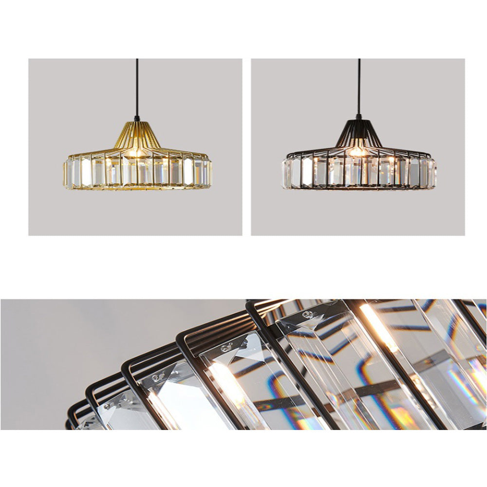 Elegant Modern Black Crystal Pendant Light Fixture for Stylish Home Décor and Ambient Illumination in Any Room