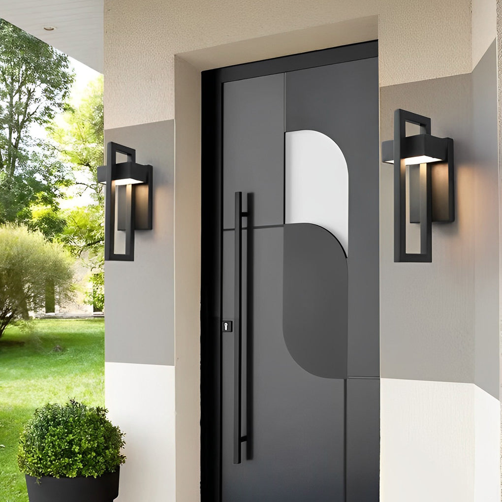 Lámpara de pared para exterior moderna LED negra