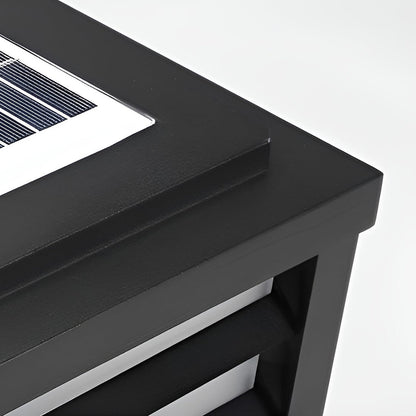 Zewnętrzna solarny LED lampa na słupek ogrodzeniowy czarna