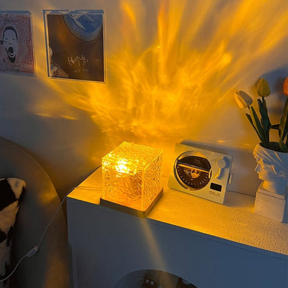 Lámpara de mesa LED con efecto de ondas de agua