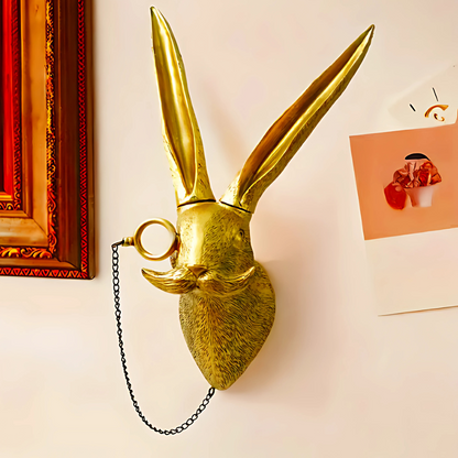 Sculpture murale vintage en résine de tête d'animal