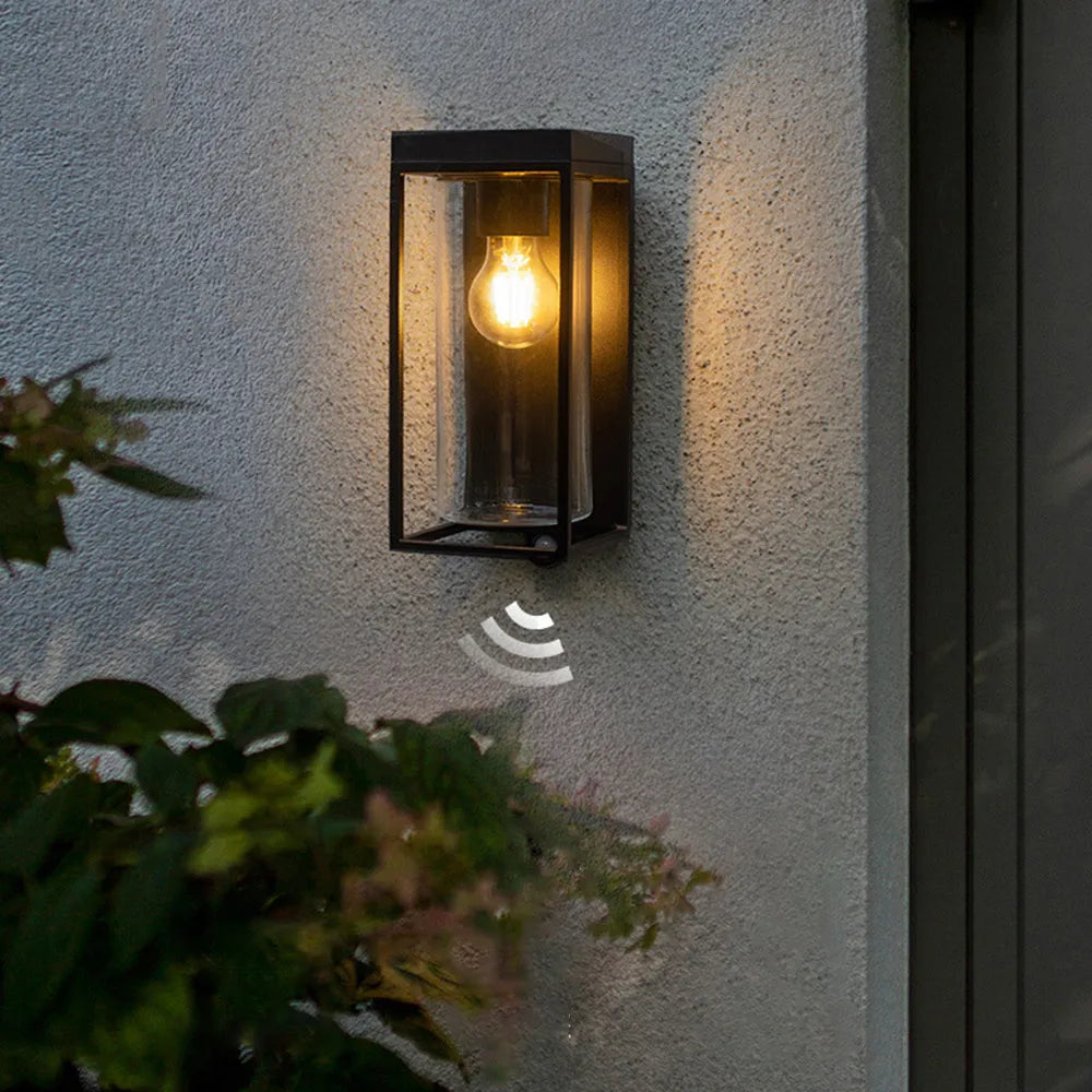 Outdoor Wall Light with Black Metal Frame
