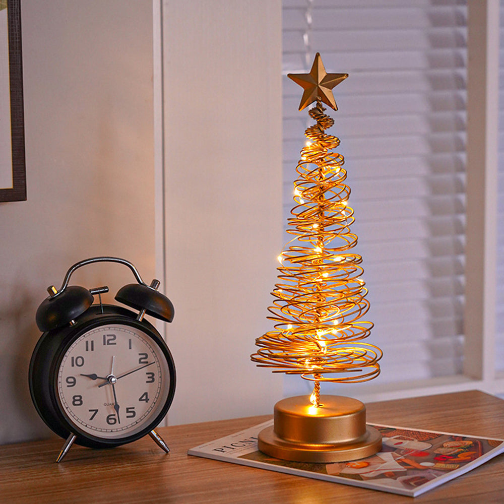 Lámpara de mesa con luces LED y árbol de metal