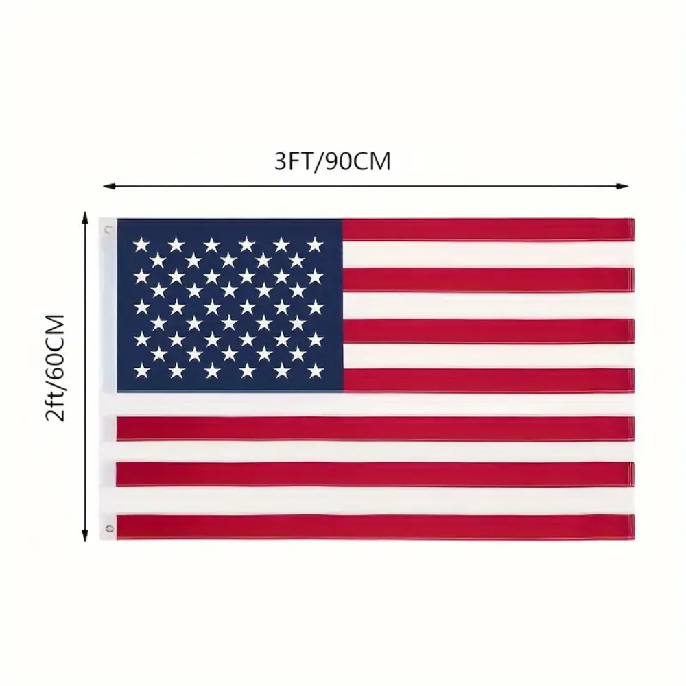 Drapeau américain extérieur en polyester résistant avec étoiles brodées