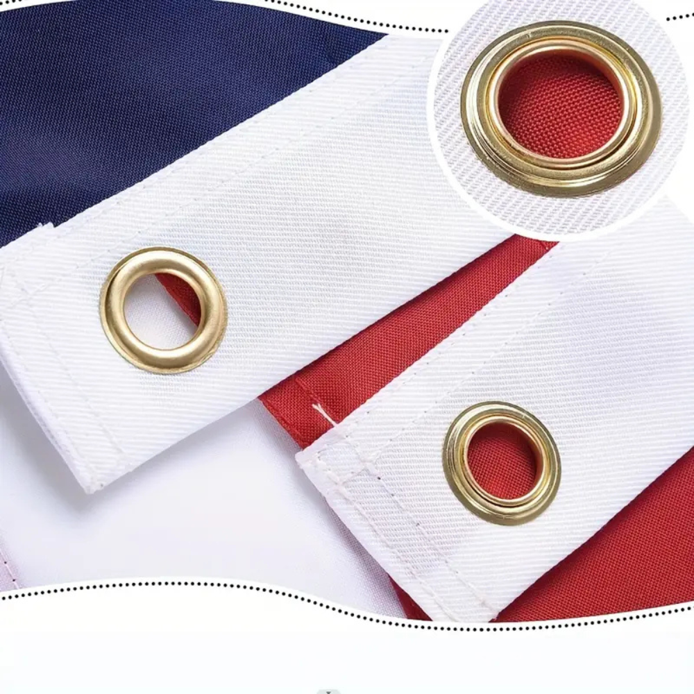 Bandera Americana Exterior de Poliéster Resistente con Estrellas Bordadas