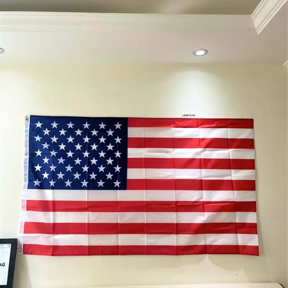 Drapeau américain en polyester extérieur double face imprimé avec œillets