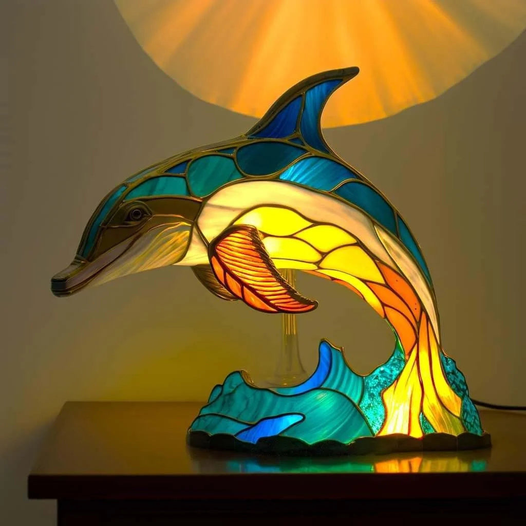 Stained Glass Animal Lamp Home Decor