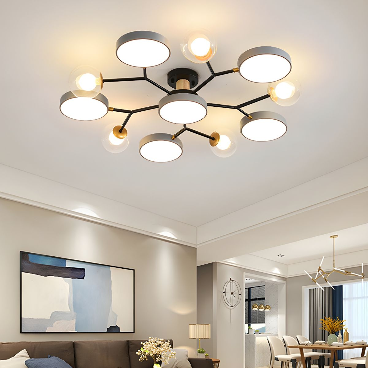 Elegant Branch LED Ceiling Light for Living Room - Modern Illumination with Stylish Design for Home Décor