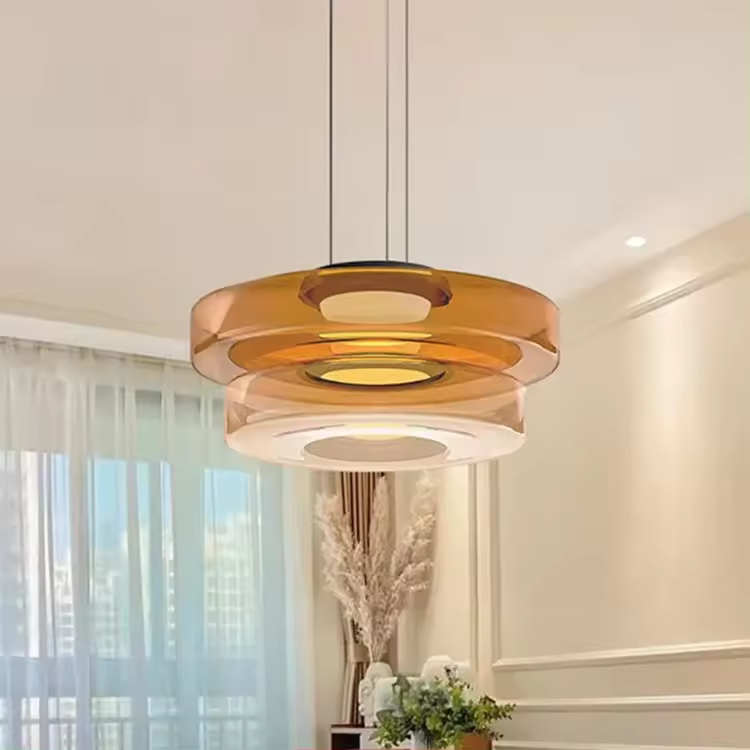 Contemporary Round Glass Pendant Light Fixture – Stylish Modern Lighting for Home Interiors and Elegant Spaces