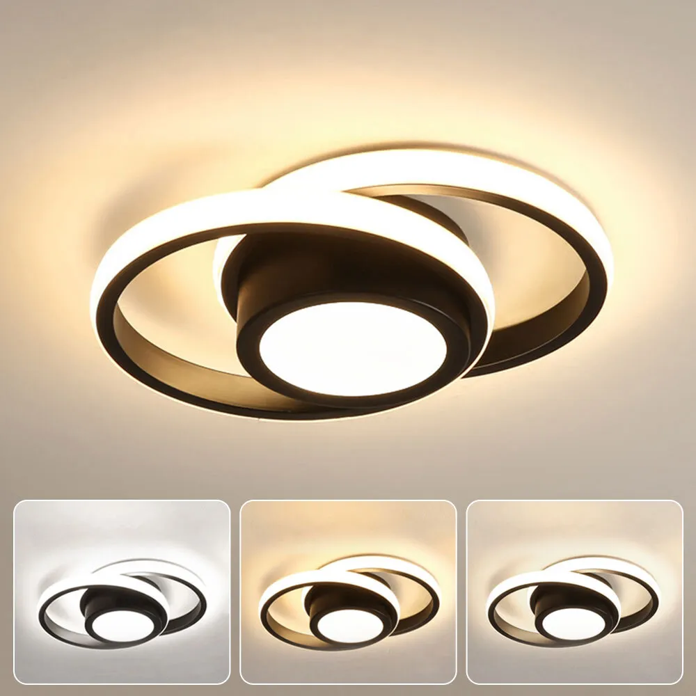 Sleek Minimalist Double Ring LED Ceiling Light Fixture for Modern Home Interiors and Contemporary Spaces