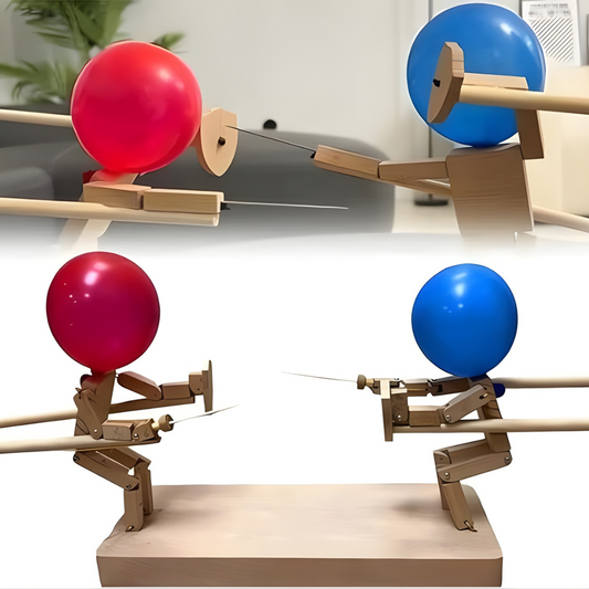Wooden Fighter Puppet Balloon Battle Game