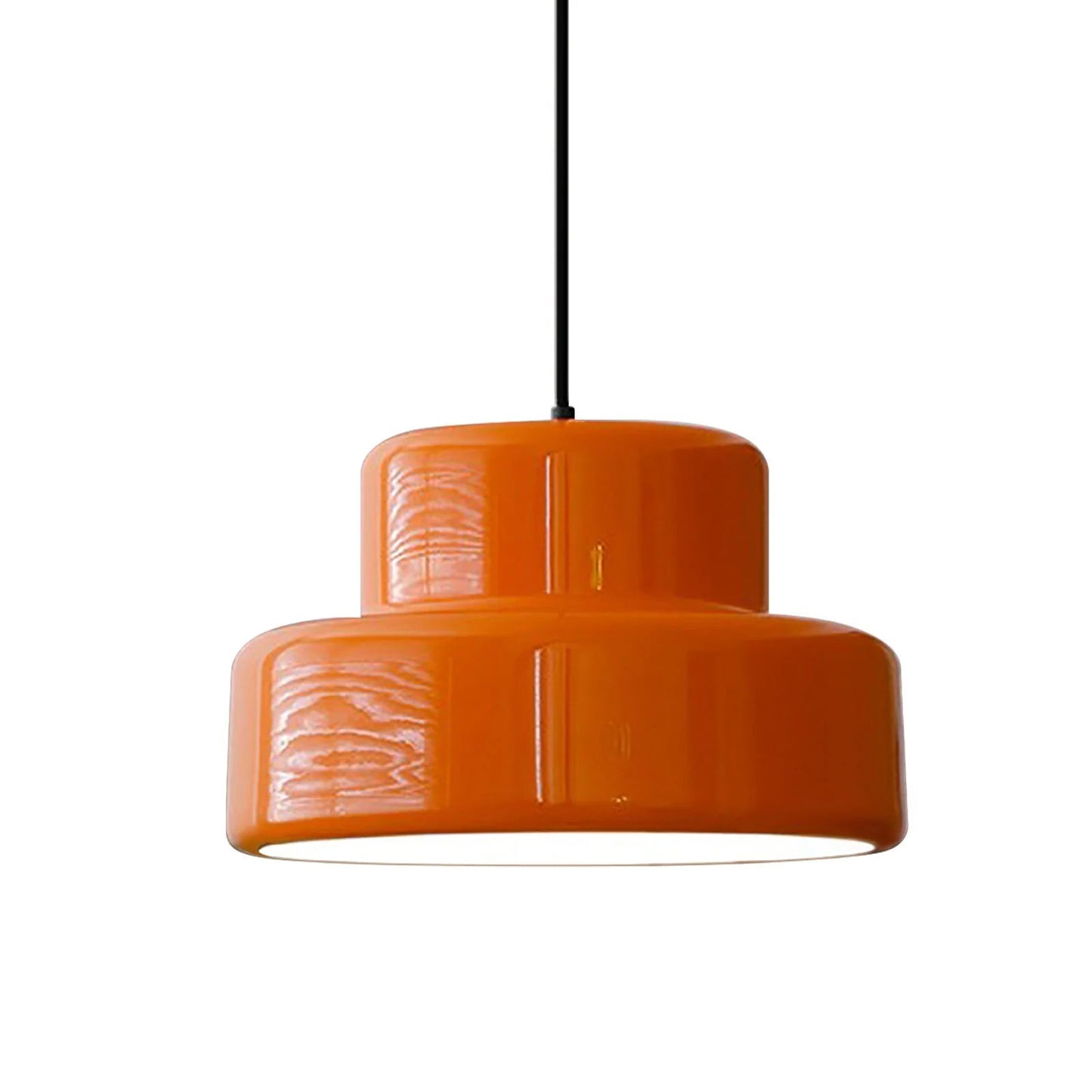 Pendant Light with Orange Metal Shade