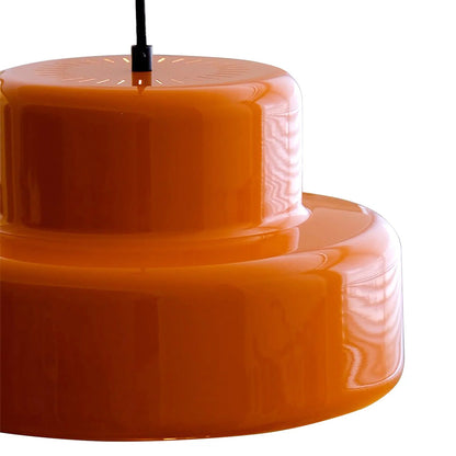 Pendant Light with Orange Metal Shade