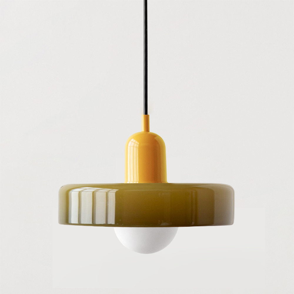 Vibrant Bauhaus Glass Pendant Light for Kitchen Island - Colourful Ceiling Fixture for Modern Home Décor