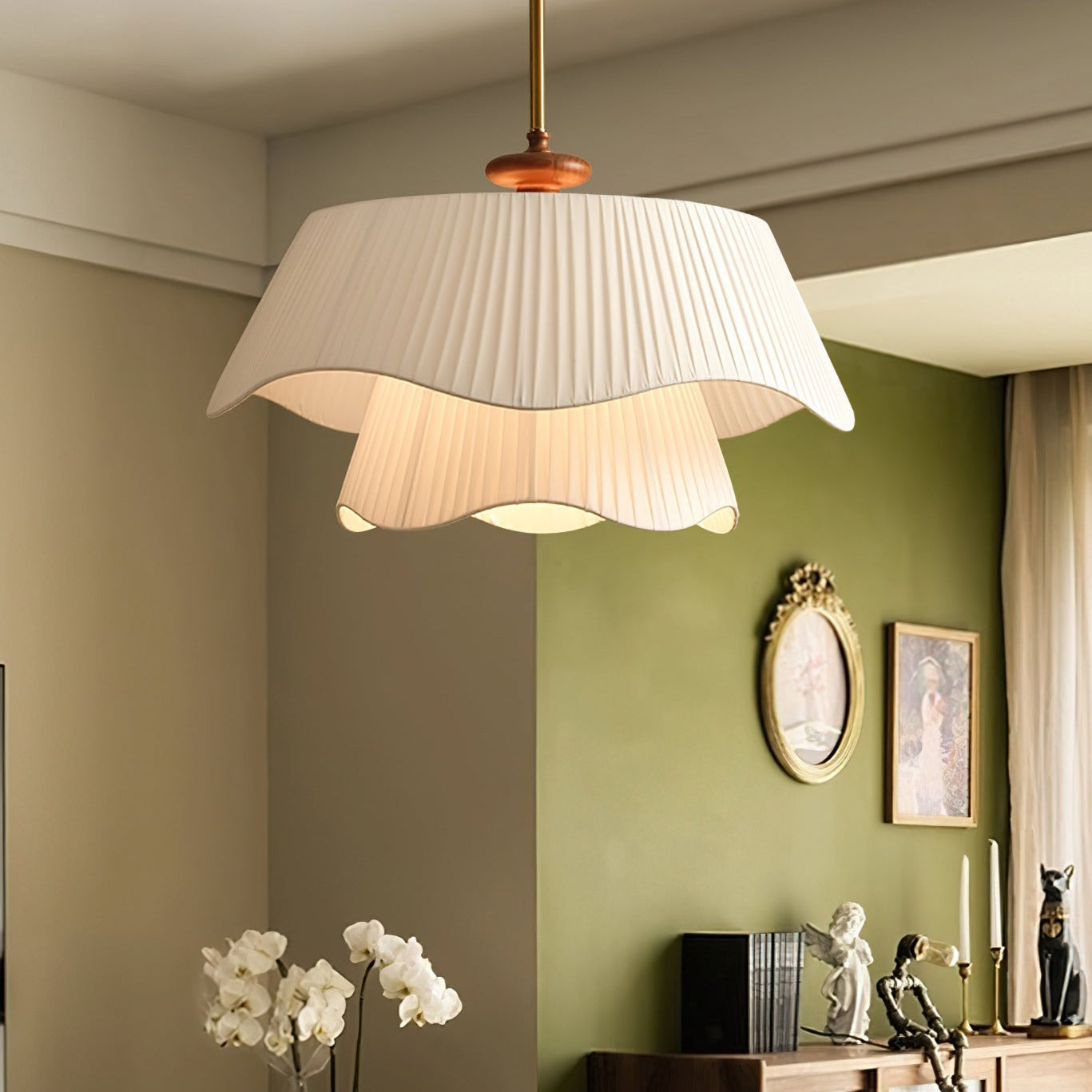 Pendant Light Vintage Fabric Ceiling Fixture