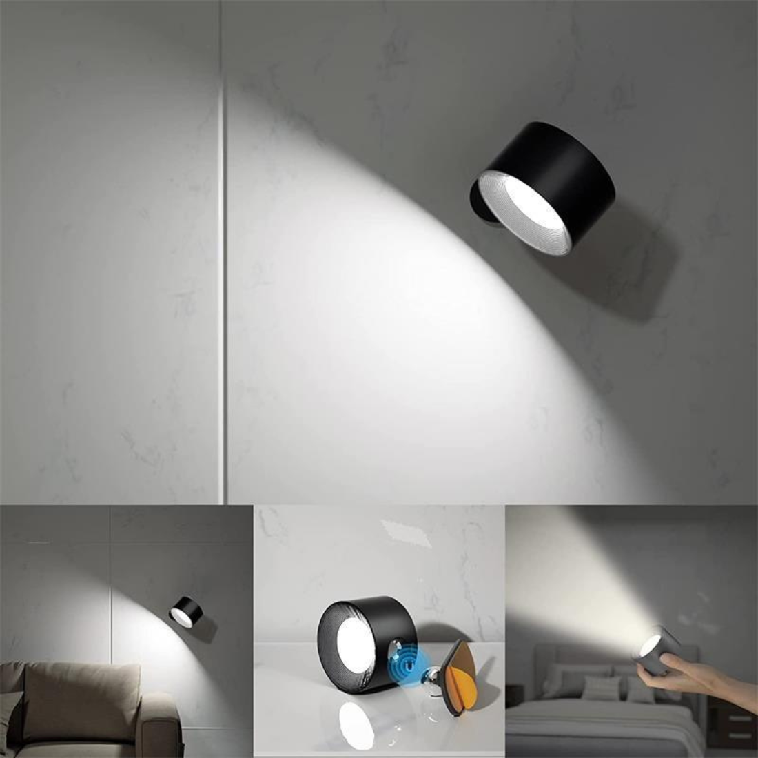 Lámpara de pared LED moderna inalámbrica y recargable