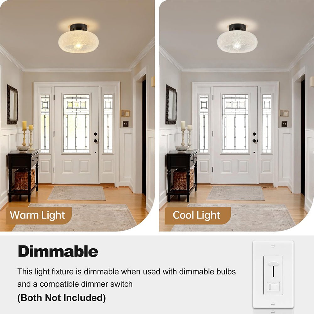 Lampada da soffitto in vetro moderna a plafone semi incassata
