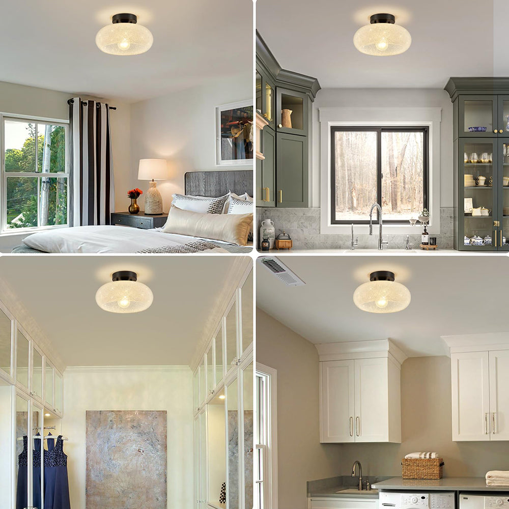 Lampada da soffitto in vetro moderna a plafone semi incassata